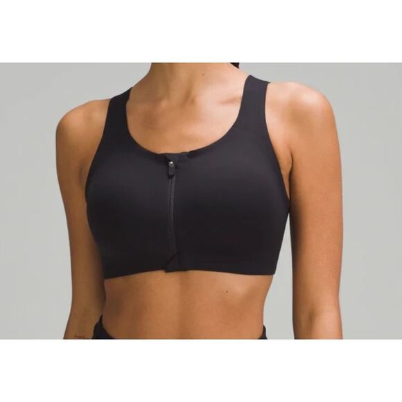 Lululemon Athletica EUC Enlite ZipFront Sports Bra High Impact Gym Workout Black - Picture 1 of 7